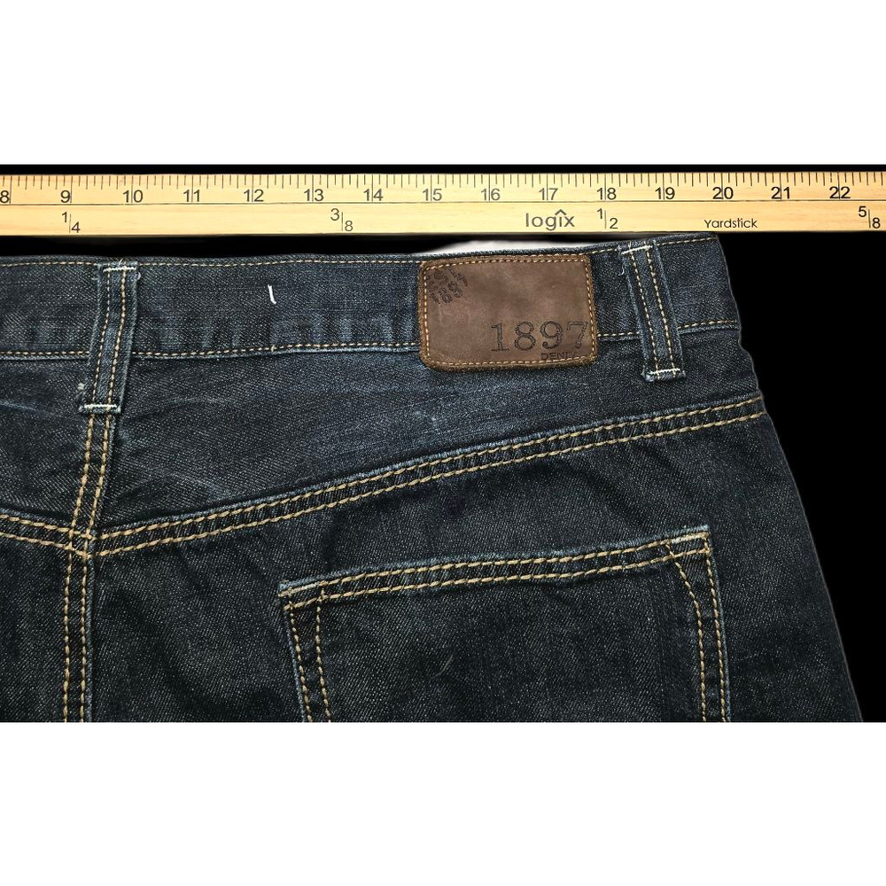 Buckle 1897 Bootcut Jeans Mens 38x30 Dark Wash Western Embroidered Denim - Picture 9 of 12